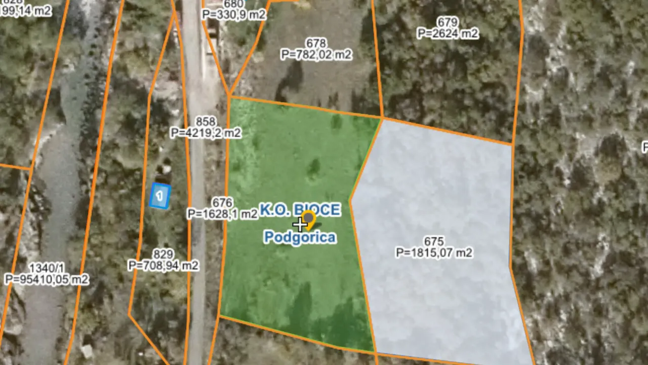 Prodaja, plac, 3443m², Bioče, Podgorica