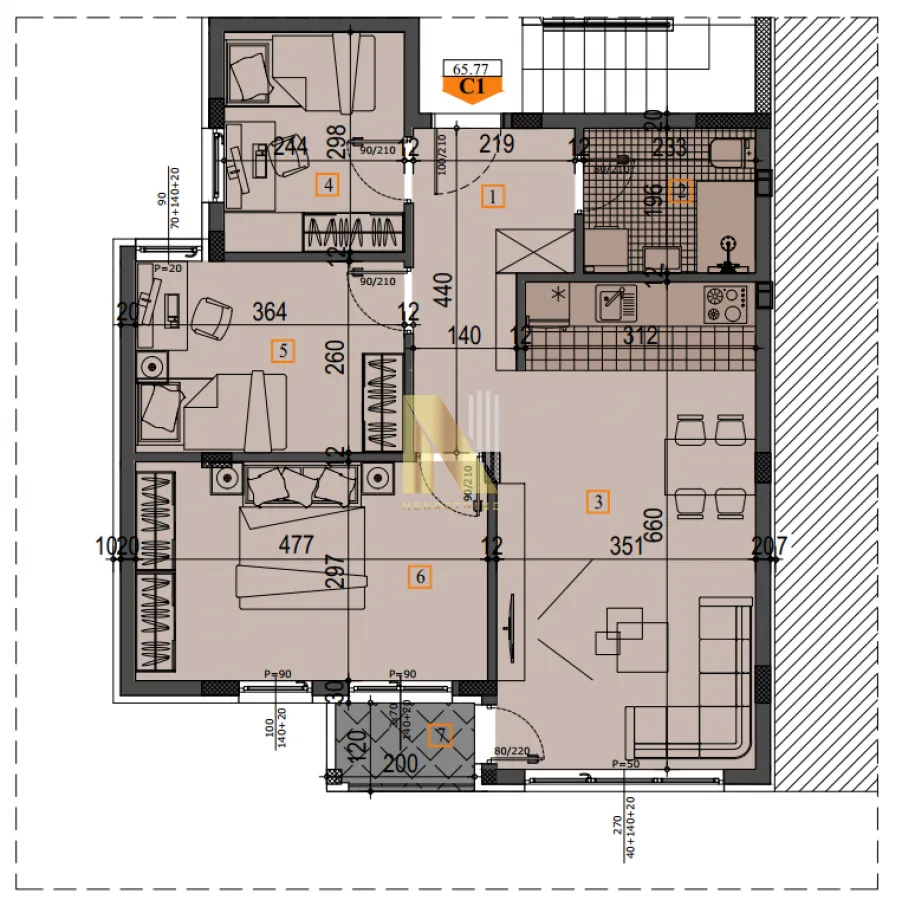 Sale, three bedroom apartment, 66m², Adice, Novi Sad Sve Podlokacije