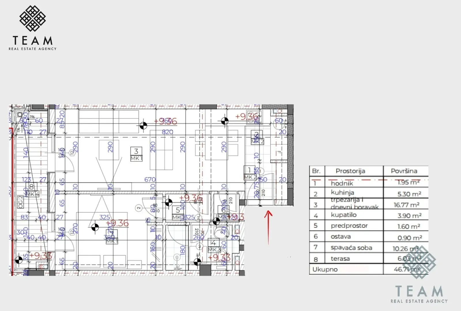 Prodaja, jednosoban stan, 47m², Donja Lastva, Tivat