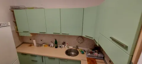 Kuhinja sa svijetlozelenim elementima. - image 11