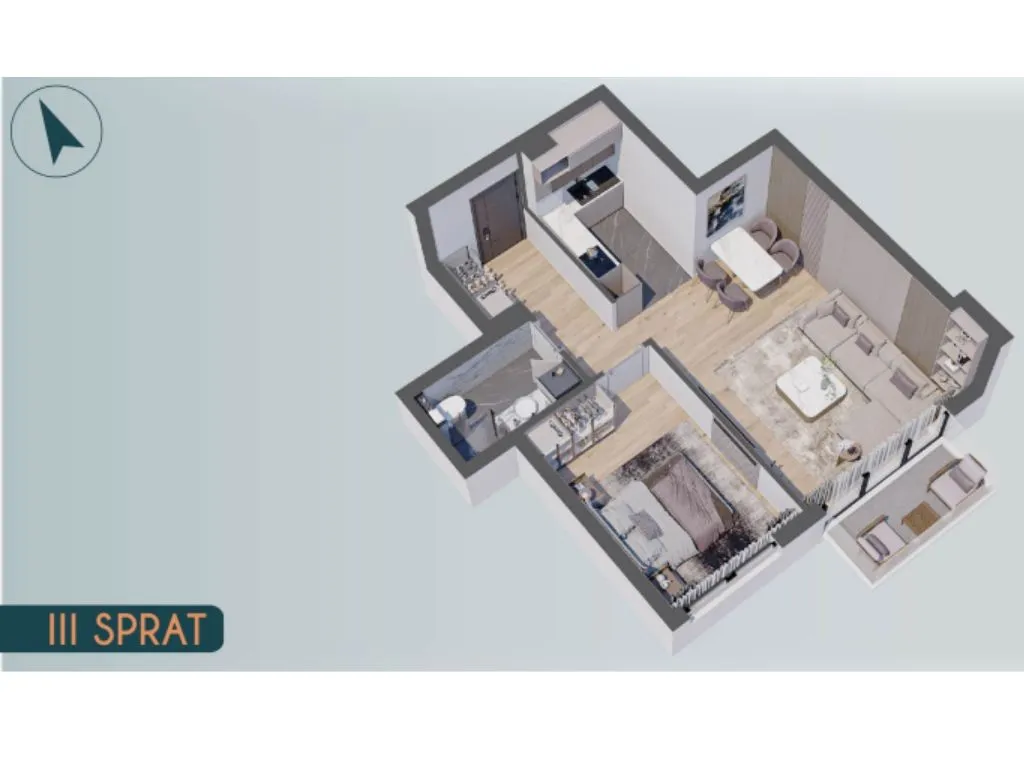 Sale, two bedroom apartment, 52m², Altina, Beograd