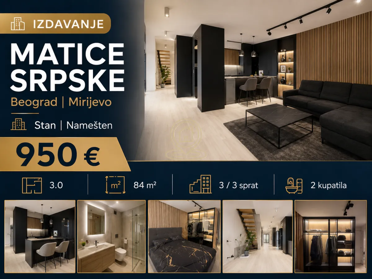 Rent, three bedroom apartment, 84m², Mirijevo Sve Podlokacije, Beograd