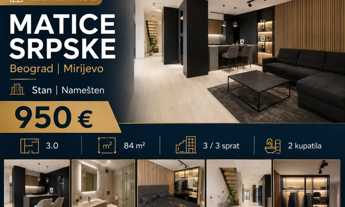 Rent, three bedroom apartment, 84m², Mirijevo Sve Podlokacije, Beograd