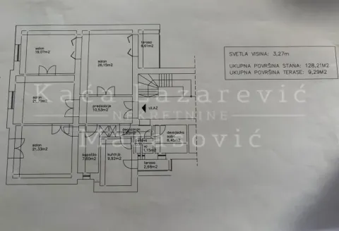 Osnova stana sa rasporedom prostorija i kvadraturom. - image 19