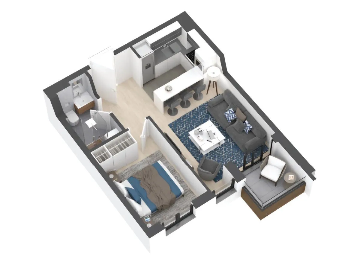 Sale, two bedroom apartment, 39m², Novi Beograd Blok 25, Novi Beograd Sve Podlokacije