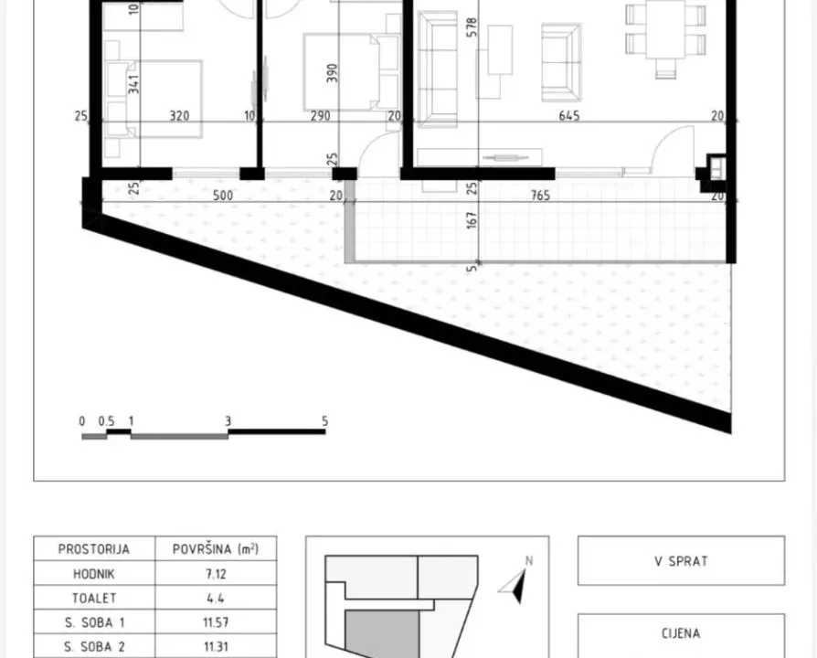 Prodaja, jednosoban stan, 104m², Zabjelo, Podgorica