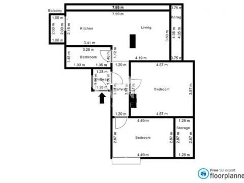 Sale, three bedroom apartment, 75m², Savski Venac, Beograd - image 9