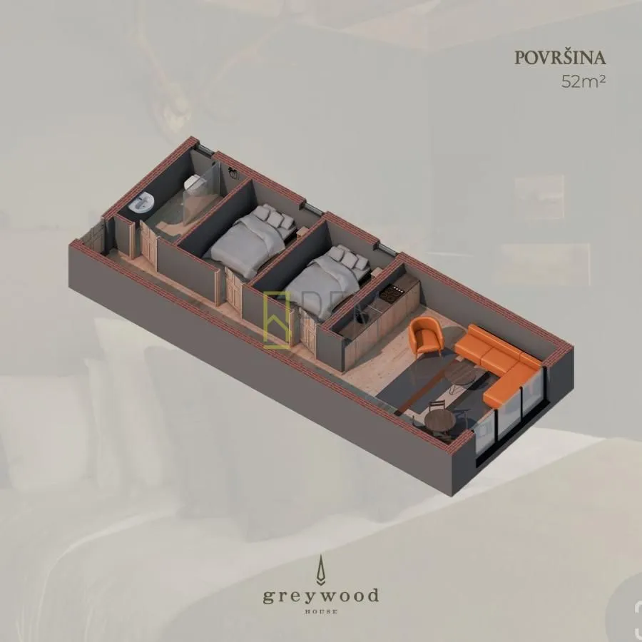 Sale, two bedroom apartment, 52m², Kolašin, Crna Gora