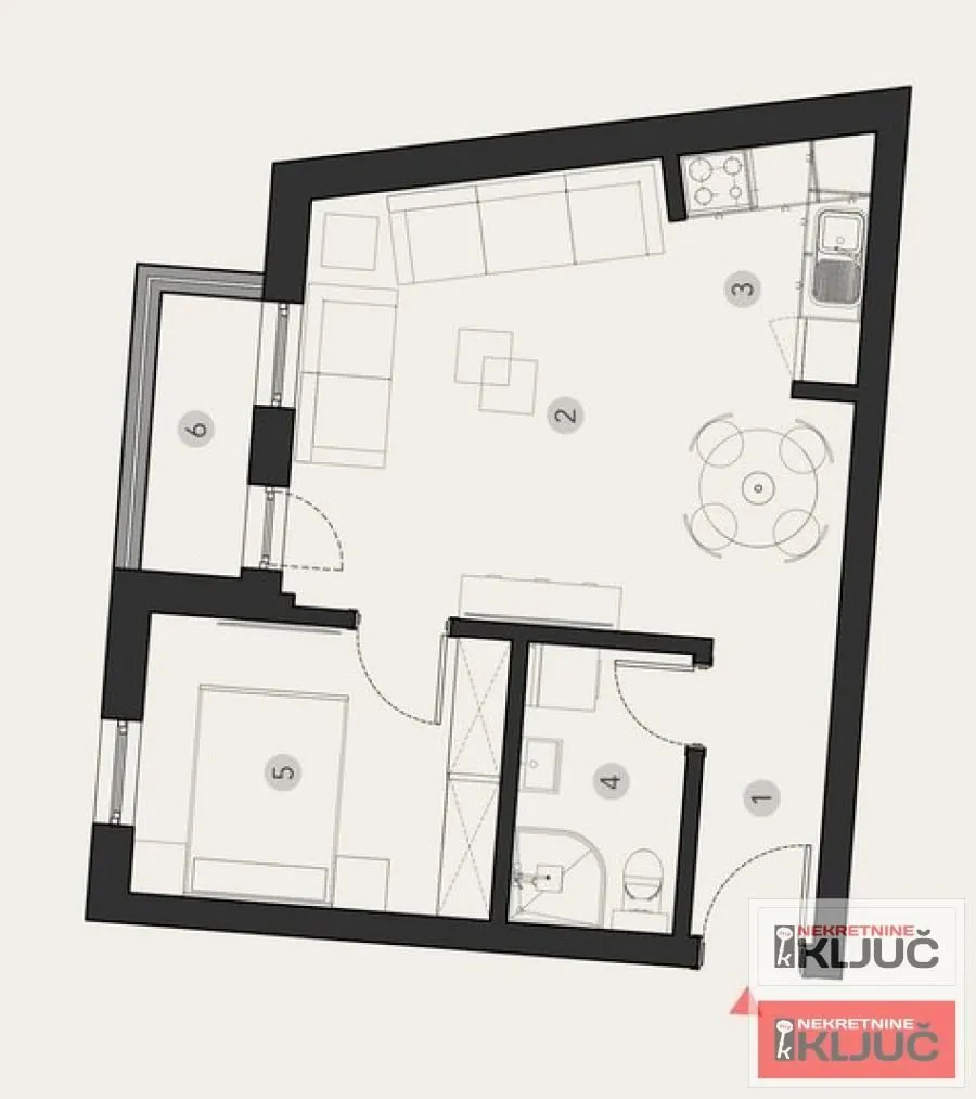 Sale, two bedroom apartment, 42m², Podbara, Novi Sad Sve Podlokacije