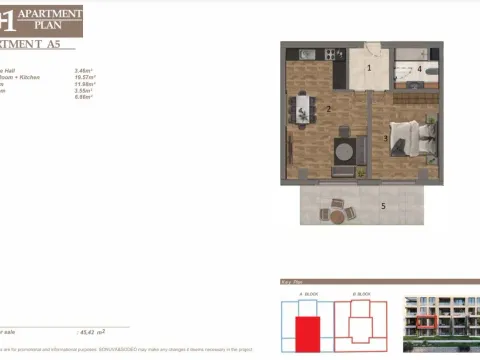 Prodaja, jednosoban stan, 45m², Baošići, Herceg Novi - image 1
