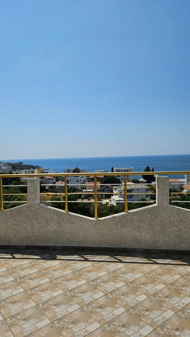 View from the terrace overlooking the sea and the surrounding settlement.