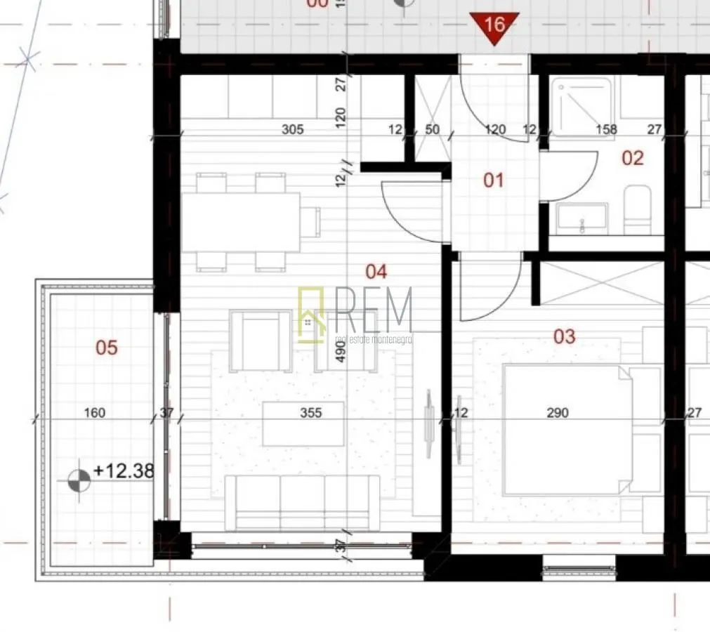 Rent, one bedroom apartment, 45m², Centar, Budva