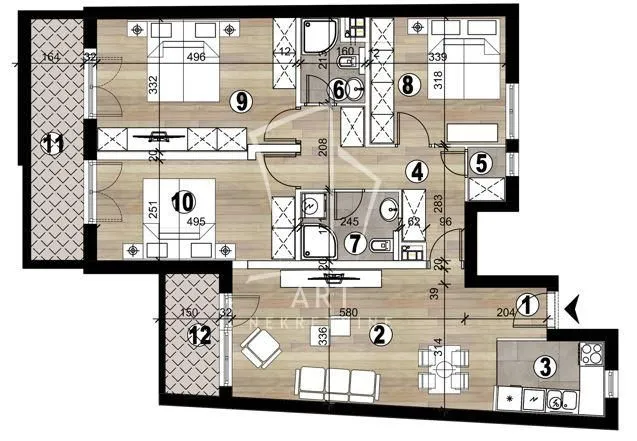Sale, four bedroom apartment, 95m², Vukov Spomenik, Zvezdara Sve Podlokacije