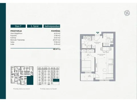 Prodaja, jednosoban stan, 46m², Bežanija, Beograd - image 2