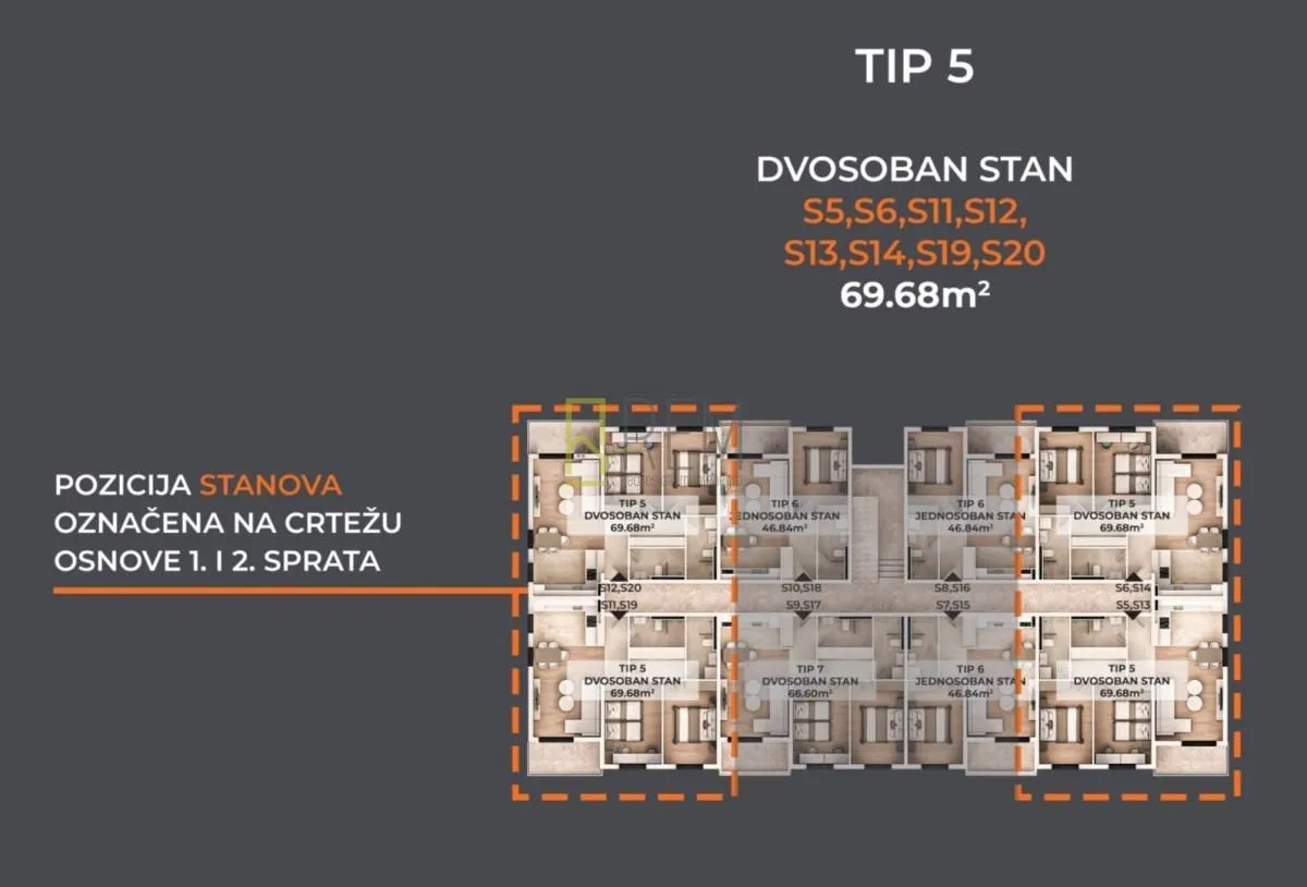 Prodaja, dvosoban stan, 70m², Donja Gorica, Podgorica