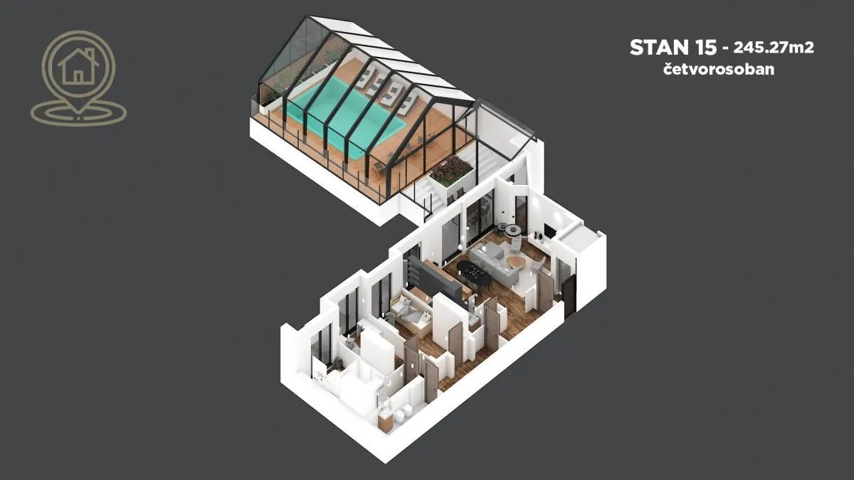 Prodaja, četvorosoban stan, 245m², Adamovićevo Naselje, Novi Sad Sve Podlokacije