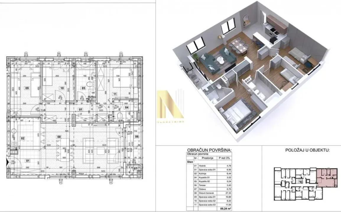 Prodaja, četvorosoban stan, 90m², Podbara, Novi Sad Sve Podlokacije