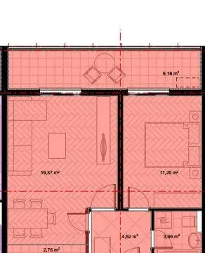 Prodaja, jednosoban stan, 50m², Stari Aerodrom, Podgorica - image 2