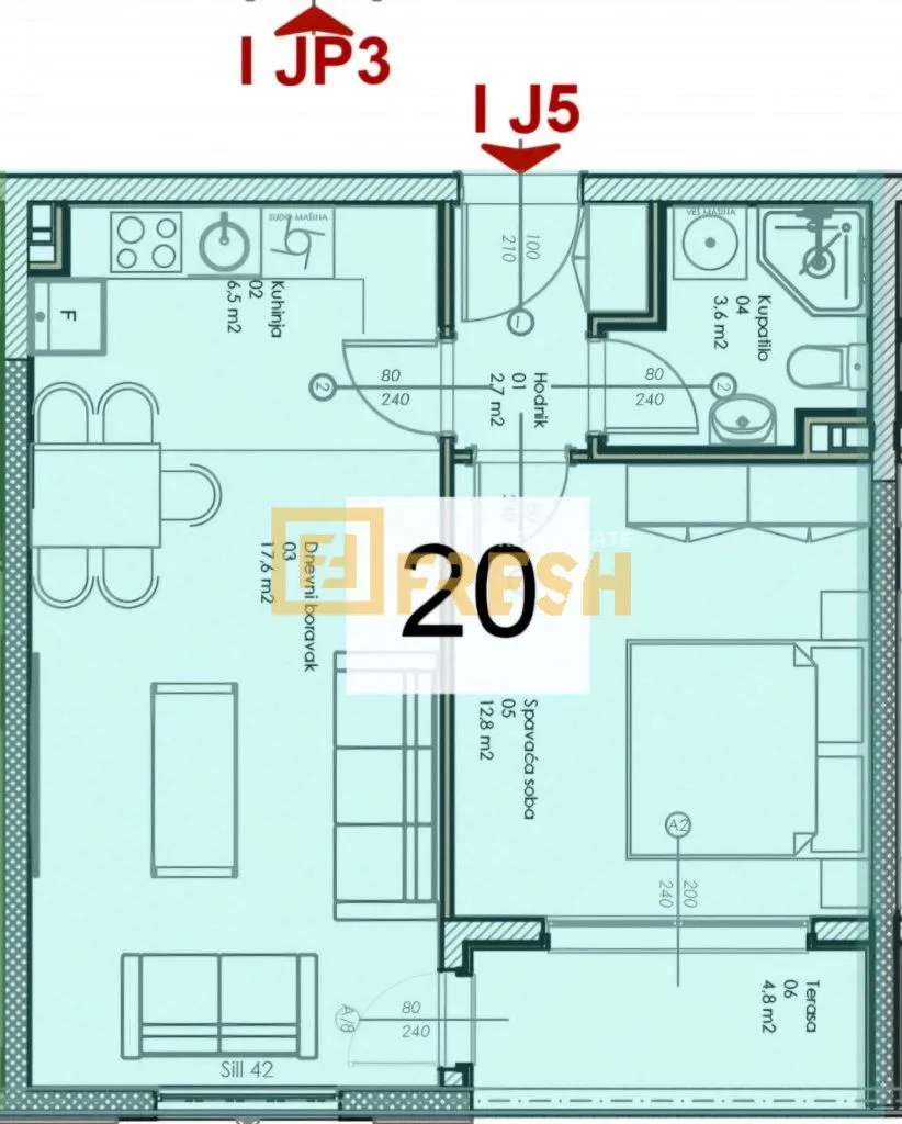 Sale, one bedroom apartment, 47m², Zabjelo, Podgorica