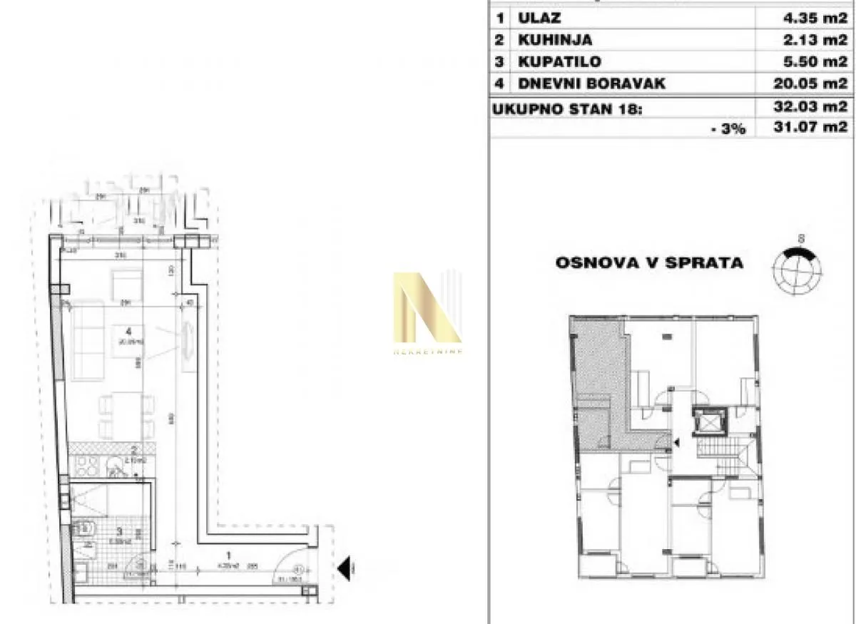 Prodaja, garsonjera, 31m², Sajmište, Novi Sad