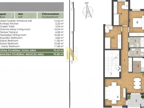 Sale, four bedroom apartment, 96m², Telep, Novi Sad Sve Podlokacije - image 15