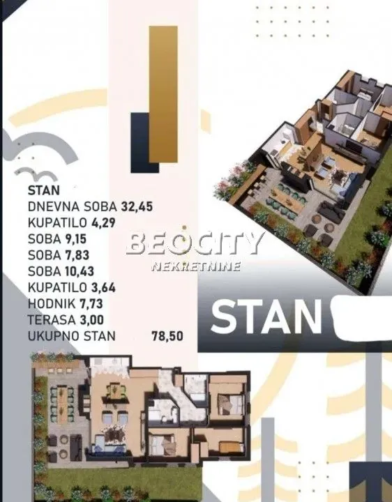 Sale, two bedroom apartment, 79m², Obudojevica, Zlatibor