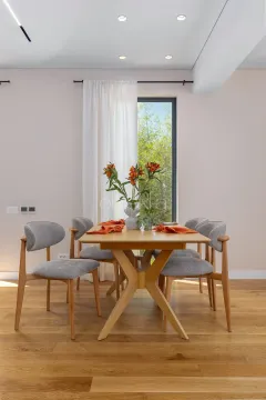 Dining table with chairs in a modern interior. - image 8