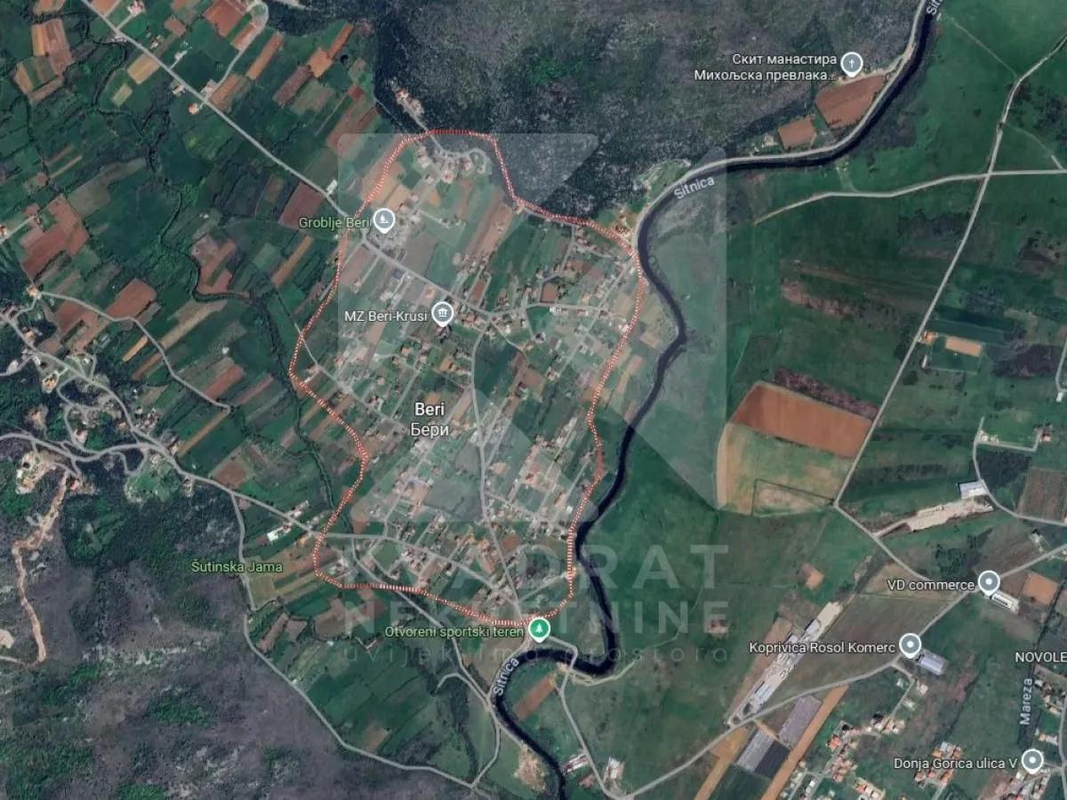 Prodaja, plac, 2602m², Beri, Podgorica