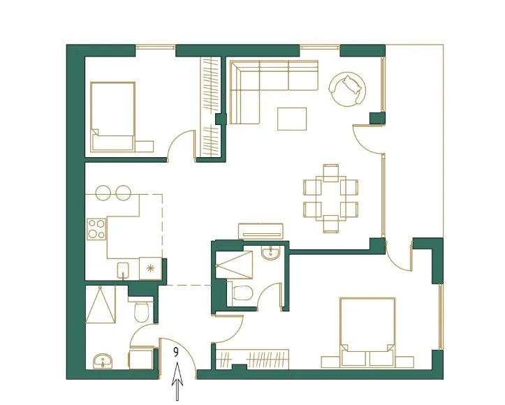 Sale, two bedroom apartment, 77m², Centar, Kolašin