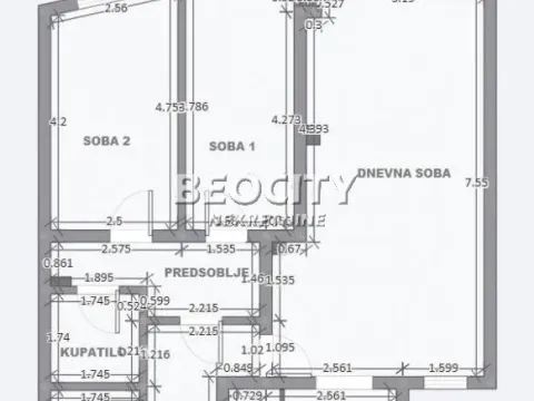 Rent, three bedroom apartment, 79m², Dorćol Sve Podlokacije, Beograd - image 18