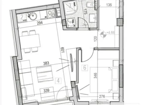 Prodaja, dvosoban stan, 45m², Podbara, Novi Sad Sve Podlokacije