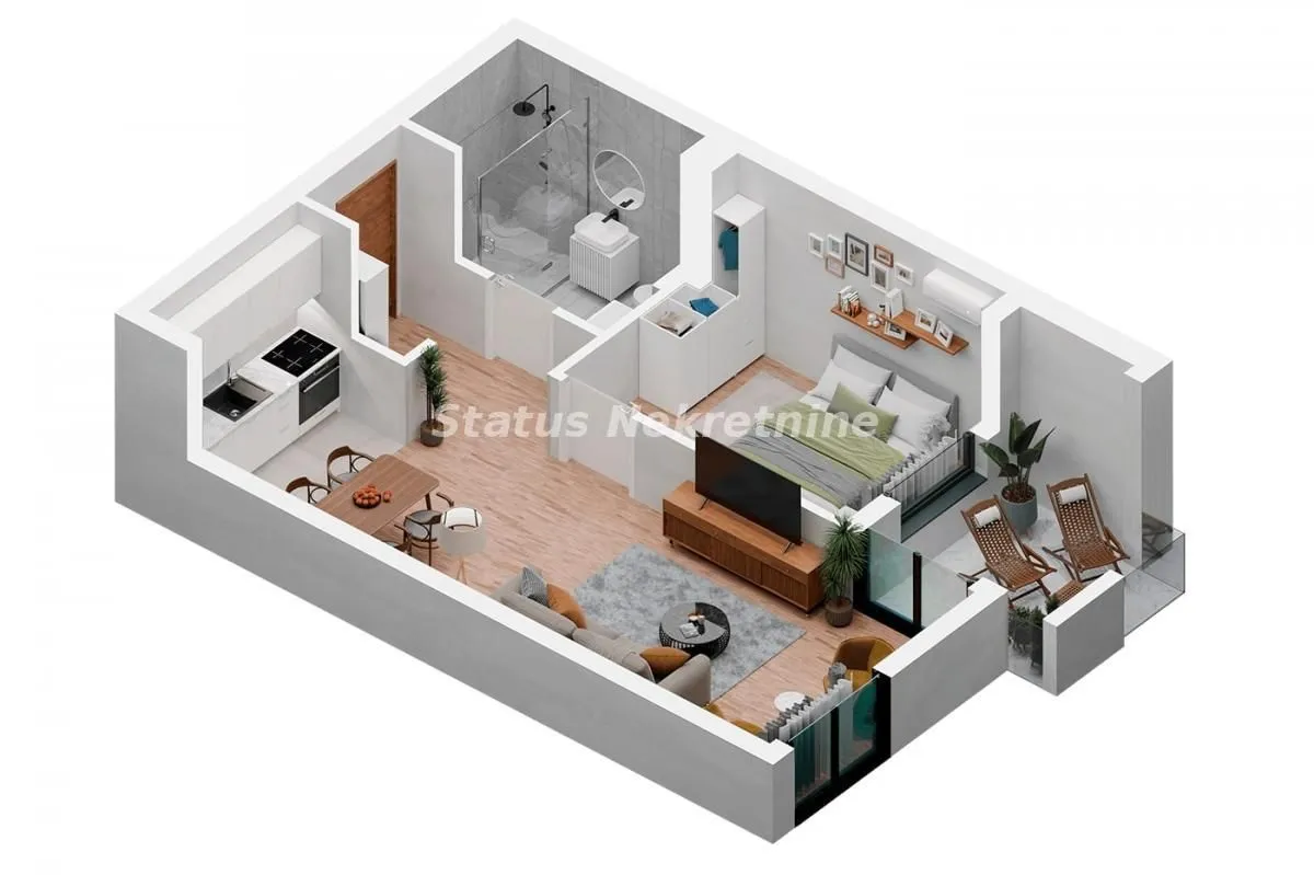 Sale, two bedroom apartment, 41m², Podbara, Novi Sad Sve Podlokacije