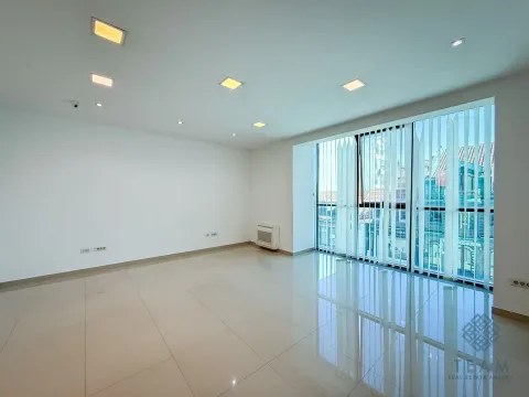 Empty bright room with ceramic tile flooring and large windows. - image 10