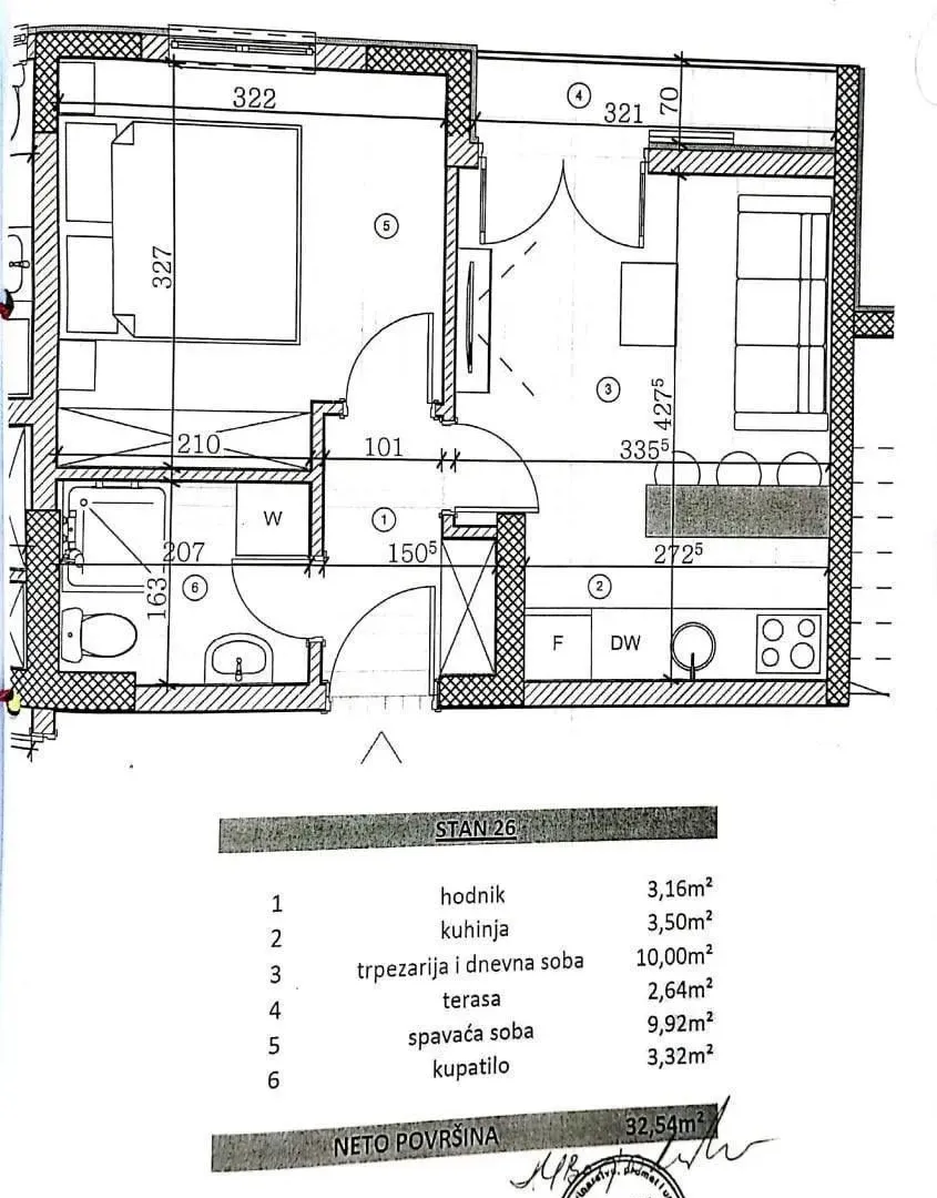 Prodaja, jednosoban stan, 33m², Bonići, Tivat