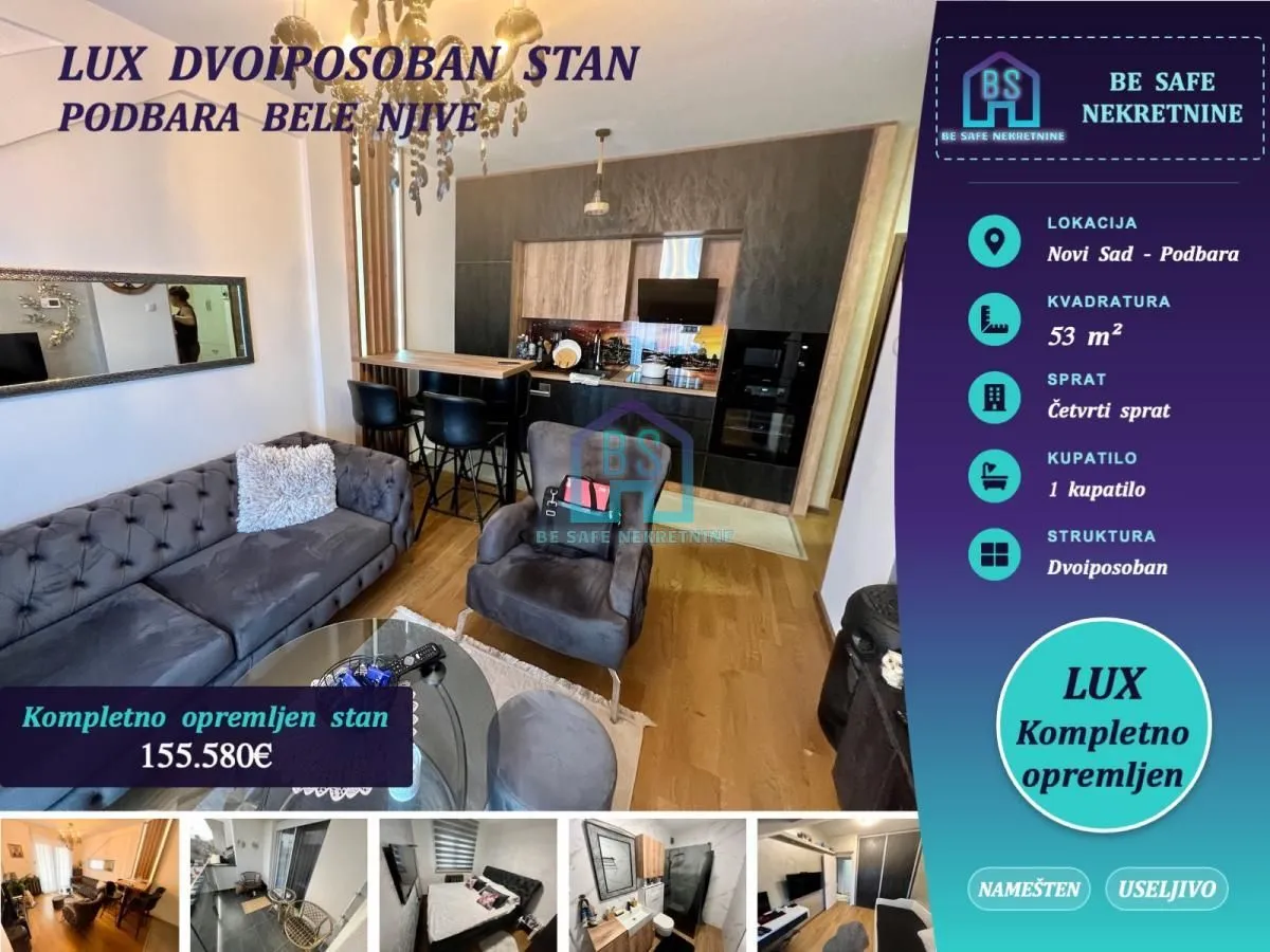 Sale, two bedroom apartment, 53m², Podbara, Novi Sad Sve Podlokacije