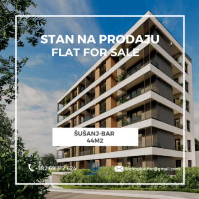 Sale, one bedroom apartment, 44m², Šušanj, Bar