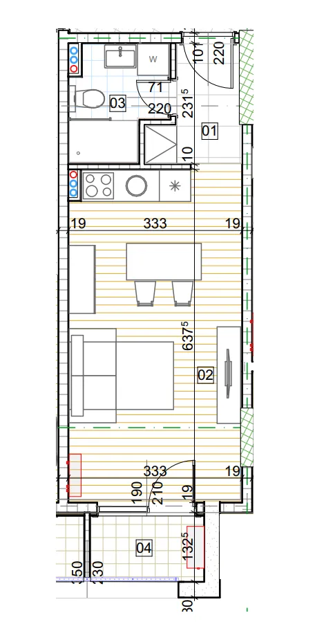 Sale, studio apartment, 31m², Bečići, Budva