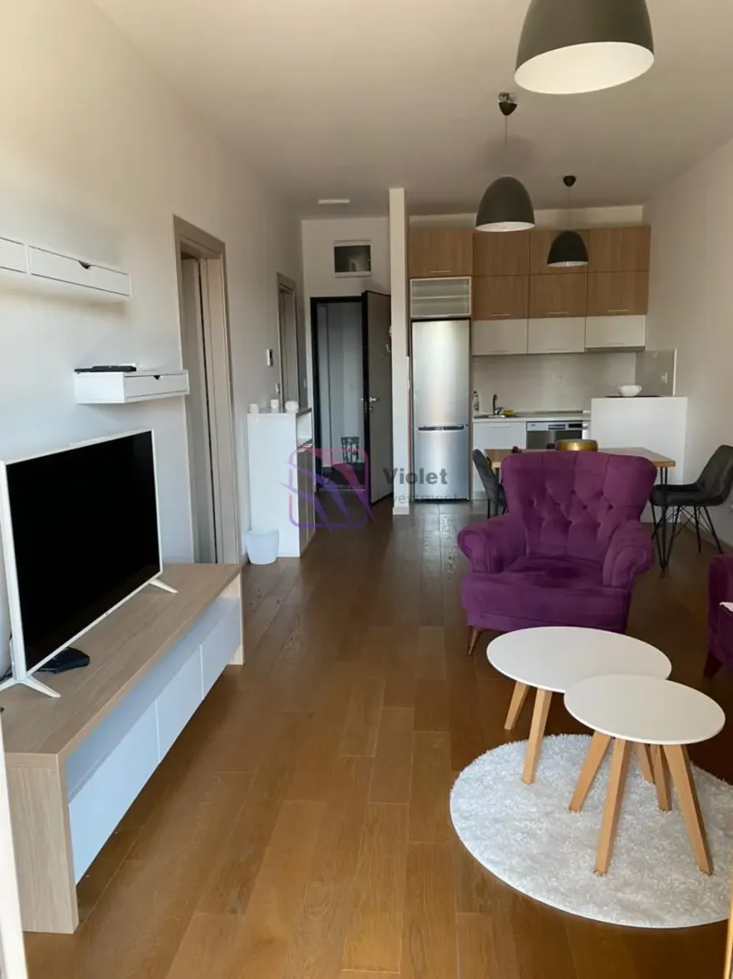 Living room connected with the kitchen and dining area.