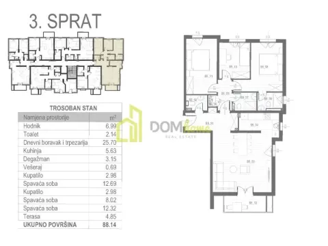 Prodaja, trosoban stan, 88m², Tološi, Podgorica - image 5