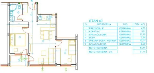 Prodaja, dvosoban stan, 51m², Palilula, Niš