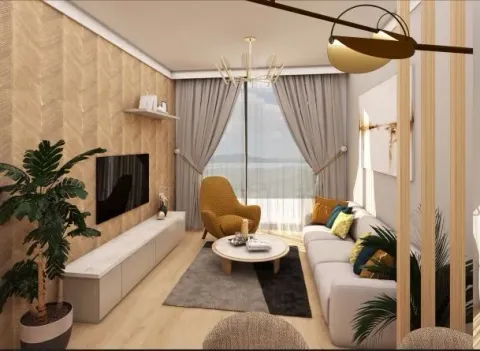 Moderno namještena dnevna soba sa svijetlim tonovima i TV komodom. - image 2