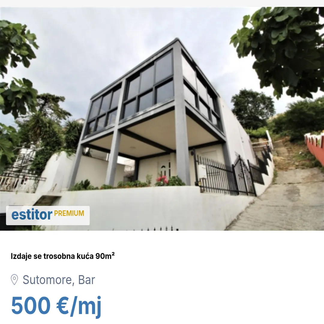 Izdavanje, kuća, 90m², Sutomore, Bar