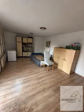Dnevna soba sa drvenim podom, nameštajem i kaučem. - image 7