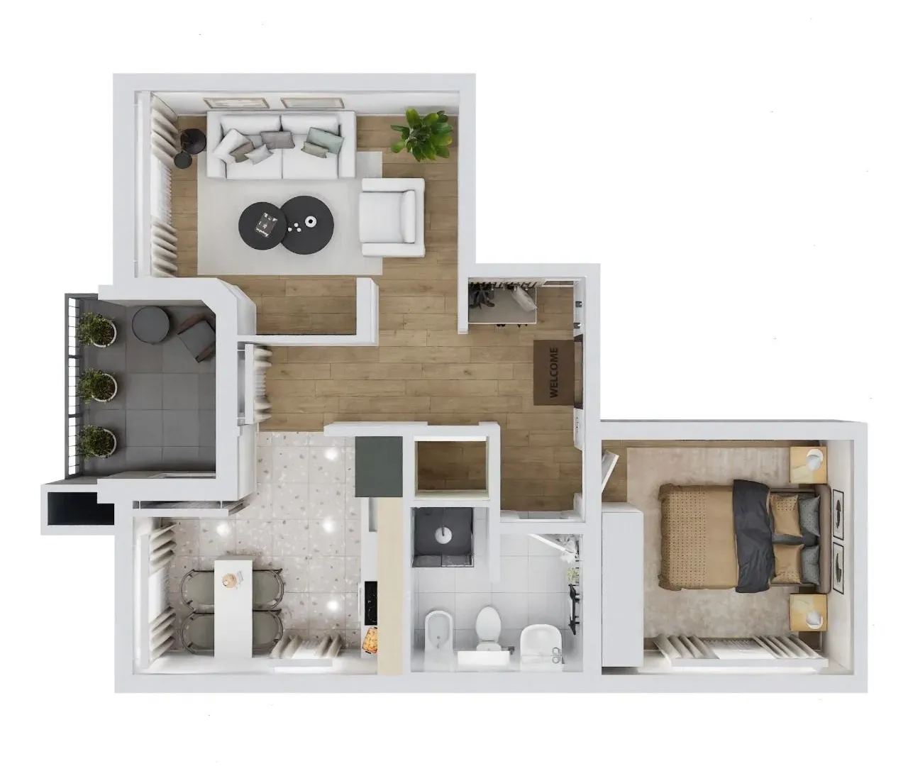 Sale, one bedroom apartment, 53m², Ulcinj, Crna Gora