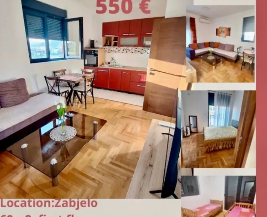 Izdavanje, dvosoban stan, 60m², Zabjelo, Podgorica