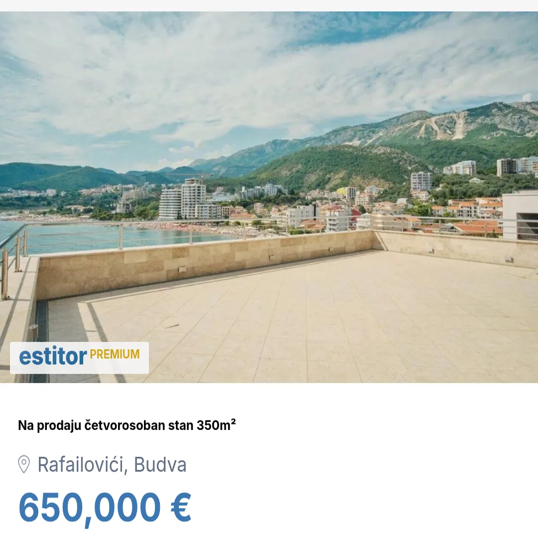 Sale, four bedroom apartment, 350m², Rafailovići, Budva