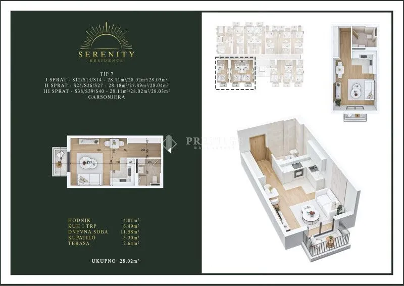 Prodaja, garsonjera, 28m², Stari Aerodrom, Podgorica