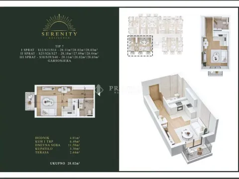 Prodaja, garsonjera, 28m², Stari Aerodrom, Podgorica - image 2