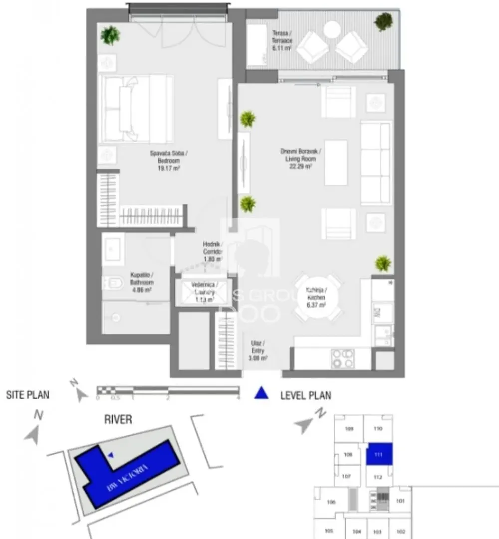 Prodaja, dvosoban stan, 65m², Savski Venac, Beograd