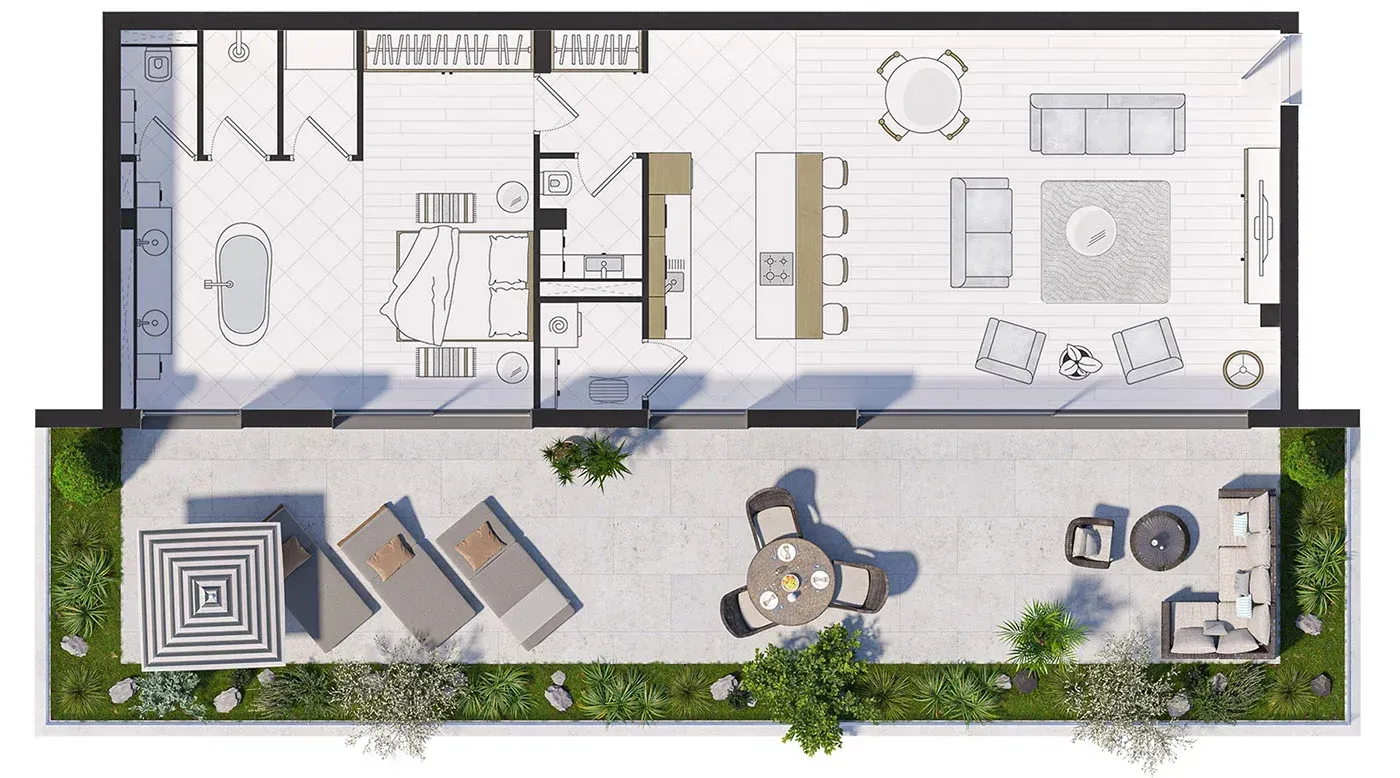 Rent, one bedroom apartment, 59m², Central Point, Podgorica